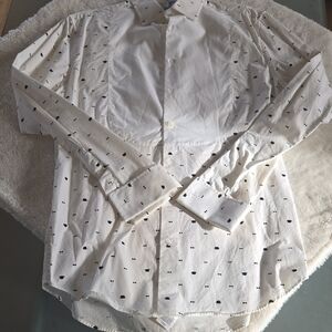 14th & Union White Shirt with Black Pattern